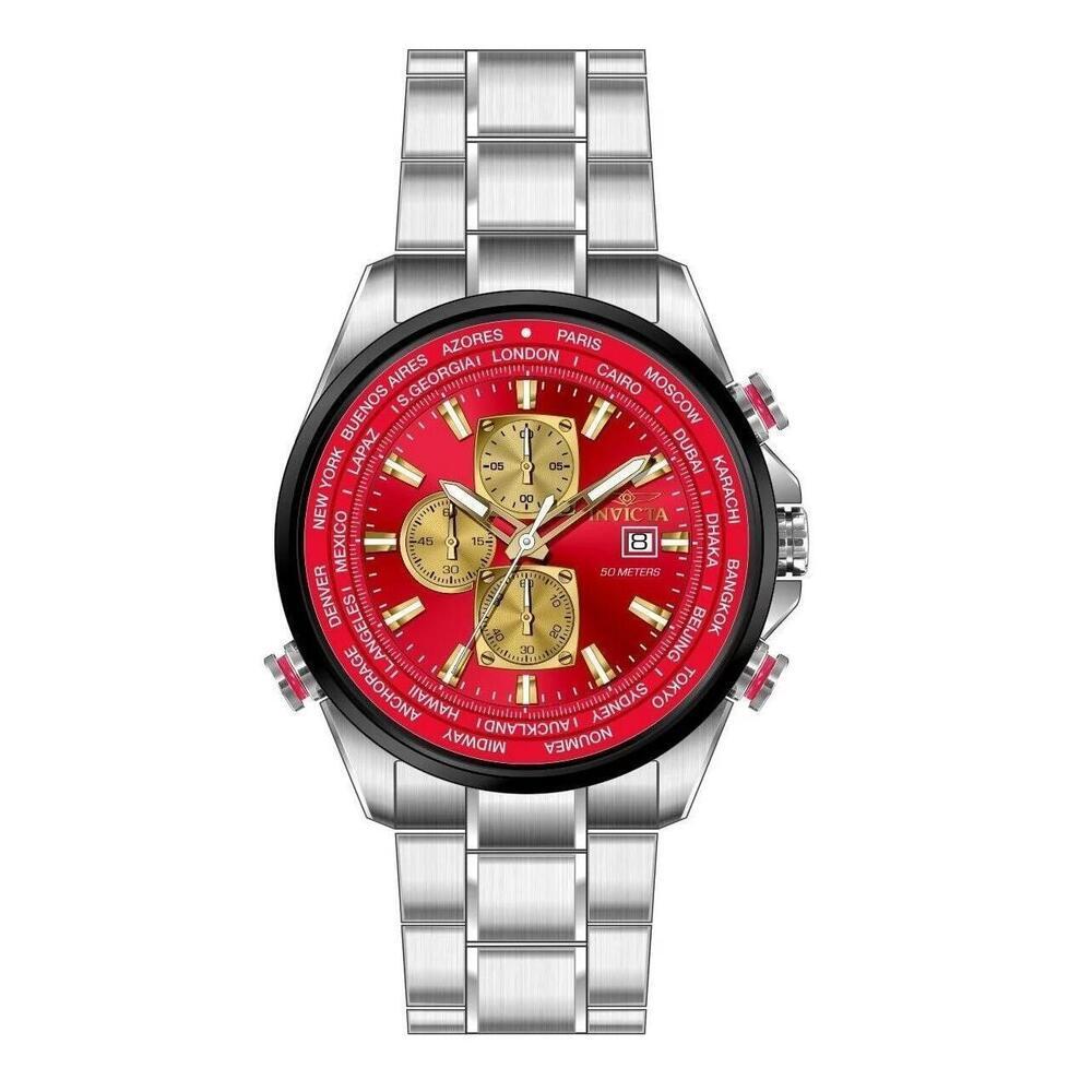 NWT Invicta 50502 Aviator | Quartz | Red | Men's Watch - Picture 1 of 1